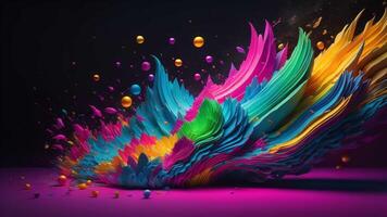 abstract background with colorful splashes and drops. photo