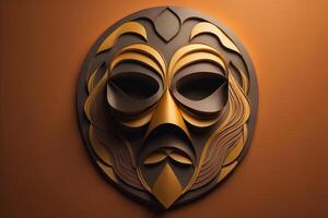 abstract geometric shapes in brown and gold colors. photo