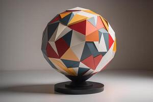 abstract geometric shape, low polygonal object. photo