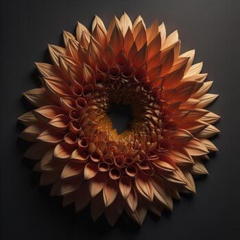 abstract geometric composition made of fractal flower petals. photo