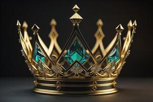 low key image of beautiful queen, king crown. photo