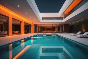 modern cozy house with pool and parking for sale or rent. photo