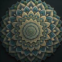 Mandala pattern. Vintage decorative elements. Hand drawn oriental background. ai generative photo