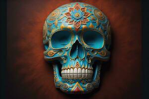 Day of the Dead sugar skull. Mexican sugar skull. ai generative photo