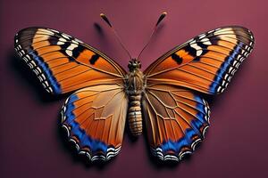 Butterfly Papilio machaon isolated on solid color background. ai generative photo