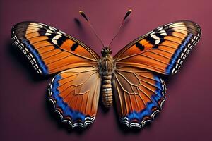 Butterfly Papilio machaon isolated on solid color background. ai generative photo