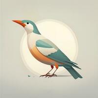 vector ilustración de un pájaro. vector ilustración en dibujos animados estilo. ai generativo foto