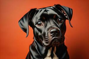 Portrait of a cute dog on a colorful background. Studio shot. ai generative photo