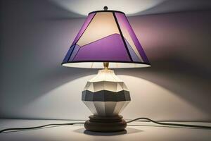a modern lamp on a solid color background. ai generative photo
