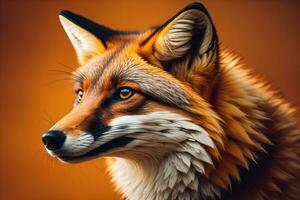 Portrait of a red fox, Vulpes vulpes. ai generative photo