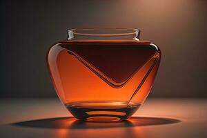 Colorful glass pot on a dark background. ai generative photo