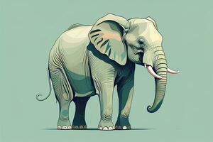 Vector illustration of an elephant. Isolated on a solid color background. ai generative photo