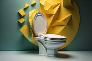 toilet bowl in modern bathroom. ai generative photo