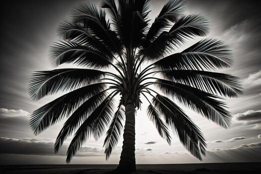 Palm tree on the beach. Summer vacation concept. ai generative photo
