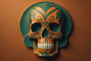 Day of the Dead sugar skull. Mexican sugar skull. ai generative photo