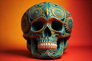 Day of the Dead sugar skull. Mexican sugar skull. ai generative photo