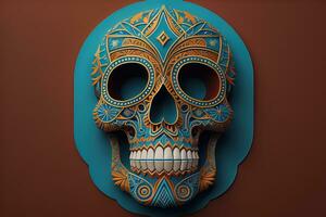 Day of the Dead sugar skull. Mexican sugar skull. ai generative photo