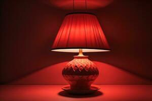 a modern lamp on a solid color background. ai generative photo