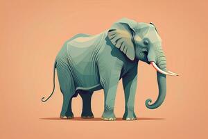 Vector illustration of an elephant. Isolated on a solid color background. ai generative photo