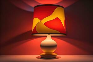 decorative table lamp on solid color background. ai generative photo