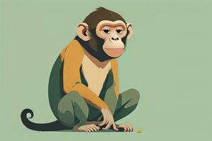 Vector illustration of a monkey. Cartoon style. ai generative photo