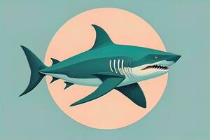 Shark with open mouth. Vector illustration of a shark with open mouth. ai generative photo