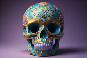 Day of the Dead sugar skull. Mexican sugar skull. ai generative photo