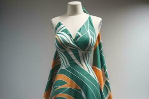 Women's dress on a mannequin in a fashion store. ai generative photo