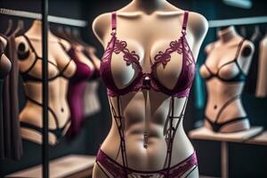 Sensual lingerie on a mannequin. ai generative photo