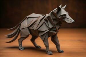 papel origami animal aislado en sólido color antecedentes. ai generativo foto