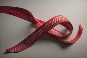 Shiny satin ribbon in brown color isolated on white background. ai generative photo