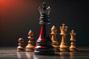 Different chess piece on a solid color background. ai generative photo