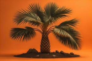 Palm tree on the beach. Summer vacation concept. ai generative photo