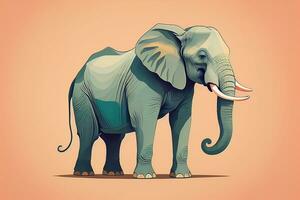 Vector illustration of an elephant. Isolated on a solid color background. ai generative photo