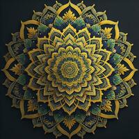 Mandala pattern. Vintage decorative elements. Hand drawn oriental background. ai generative photo