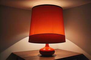 decorative table lamp on solid color background. ai generative photo