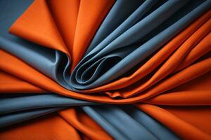 Crumpled green fabric, closeup view. ai generative photo