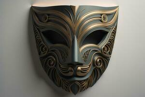 Mardi Gras mask isolated on solid color background. ai generative photo