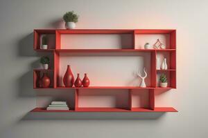 Bookshelf in scandinavian interior. ai generative photo