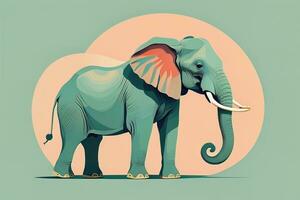 Vector illustration of an elephant. Isolated on a solid color background. ai generative photo