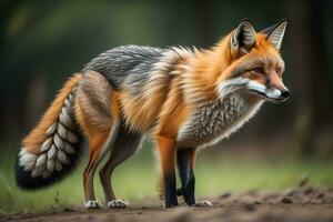 Portrait of a red fox, Vulpes vulpes. ai generative photo