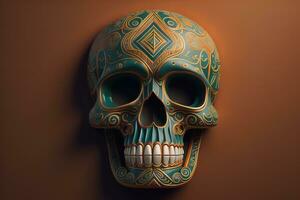 Day of the Dead sugar skull. Mexican sugar skull. ai generative photo