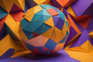 Closeup of a colourful ball. ai generative photo