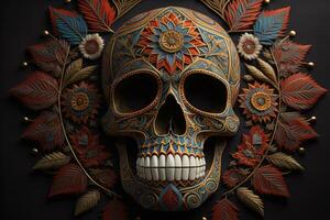 Day of the Dead sugar skull. Mexican sugar skull. ai generative photo