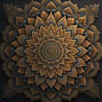 Mandala pattern. Vintage decorative elements. Hand drawn oriental background. ai generative photo