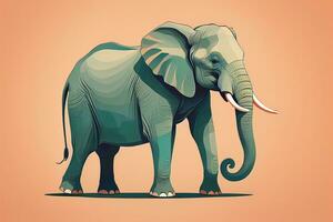 Vector illustration of an elephant. Isolated on a solid color background. ai generative photo