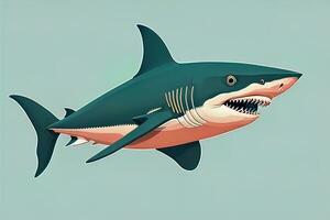 Shark with open mouth. Vector illustration of a shark with open mouth. ai generative photo