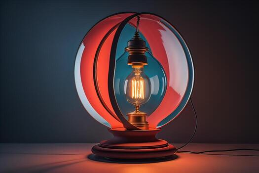 Lantern with glowing light on dark background. ai generative photo