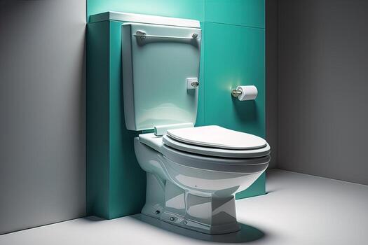 toilet bowl in modern bathroom. ai generative photo