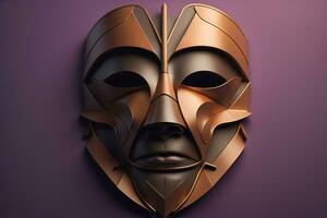 Mardi Gras mask isolated on solid color background. ai generative photo